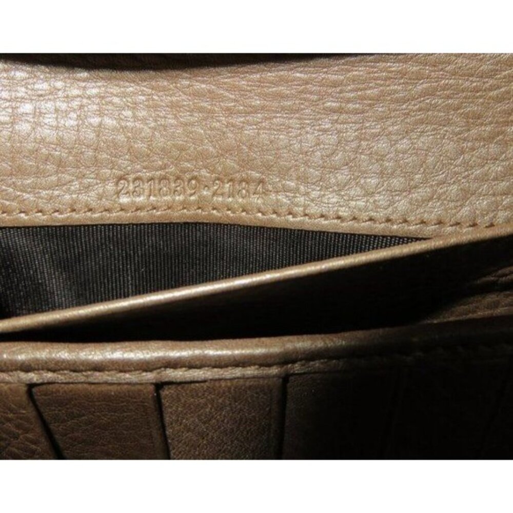 Gucci Vintage Gold Metallic Italian Leather Continental Bifold Flap Long Wallet - Picture 5 of 14
